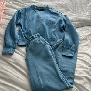 Zara light blue jogger set- size s